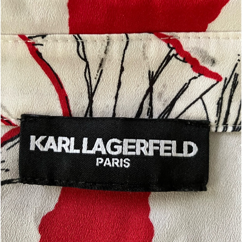 Karl Lagerfield Paris graphic print top baggy art to wear eclectic minimalist 2X - Picture 3 of 9